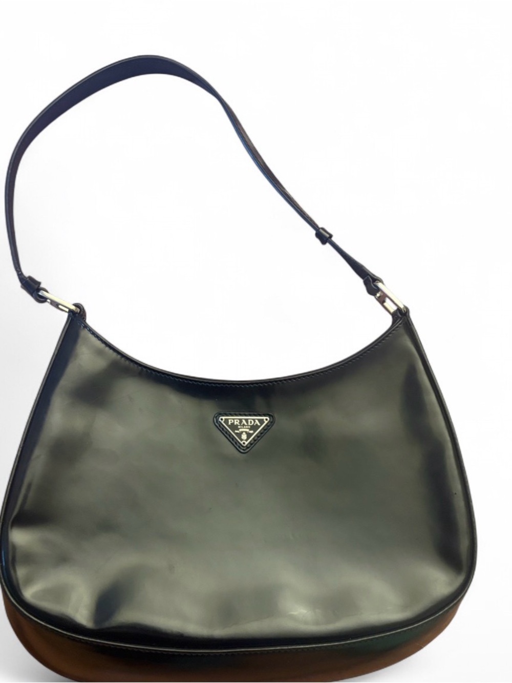 Authentic Prada Cleo patent leather shoulder bag